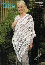 TIVOLI DK LADIES CROCHET PONCHO CROCHET PATTERN - ONE SIZE