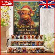 Highland Cow Advent Calendar 2025 3D Handmade Highland Cow Figurine Set Gift Kid