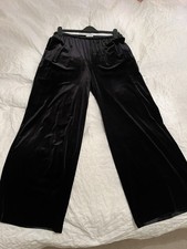 M&S Black Velvet Trousers Size