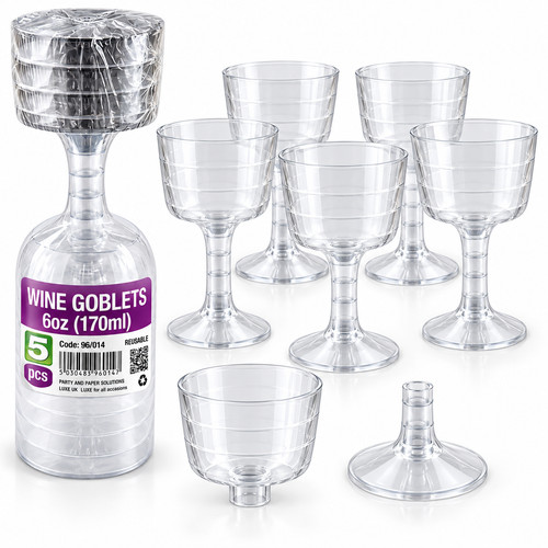 Pack clear plastic wine - 5,