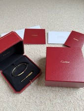 NEW Cartier Love Bracelet, Small Model, Yellow Gold Size 18 Box, Papers, Receipt