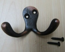 5 X Double robe hooks peg