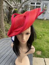 PETER BETTLEY RED WEDDING DISC HAT FASCINATOR OCCASION HAT MOTHER OF THE BRIDE