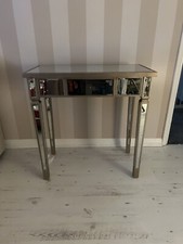 SOL Venetian Distressed Mirrored 1 DRAW Dressing Console Table Silver Hall Table