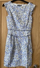 Emily And Fin Dress - Blue/Yellow/White Sleeveless Knee Length - Size XS/8