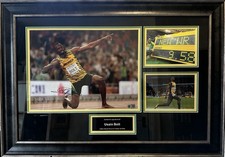 Signed Usain Bolt Framed Photo With SWAU Authentication