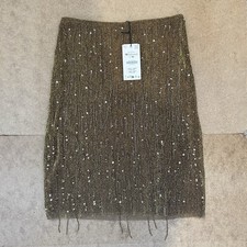 Zara Gold Sequin Skirt Size M