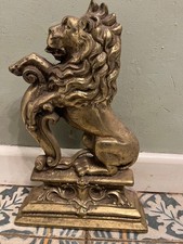 Vintage Brass Lion Doorstop