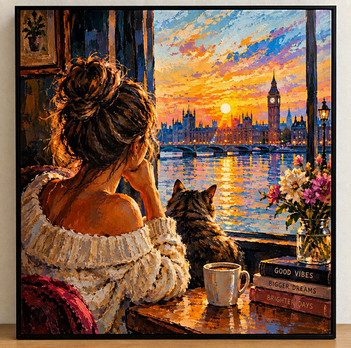 Portrait art print framed - print,