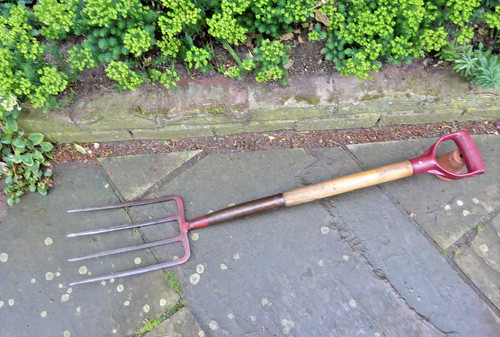 Vintage garden fork digging - vintage,