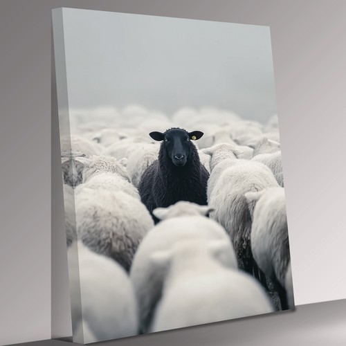 Black sheep canvas print - sheep,