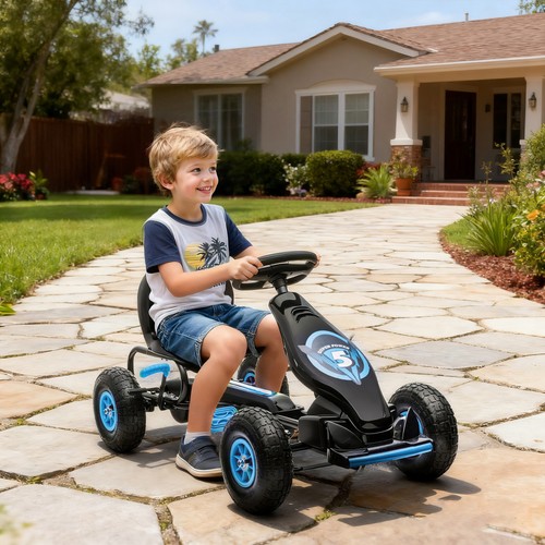Children pedal kart racing - pedal, kart,