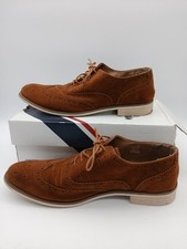 Lambretta Suede Brogue Shoes Tan Lace Up UK 11 Elegant Formal Wear