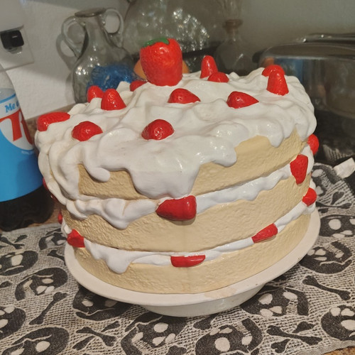 Ceramic strawberry cake stand - strawberry,