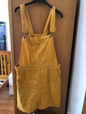 Ladies Yellow Corduroy Cord  Harper & Lewis Dungaree Pinafore Dress Large