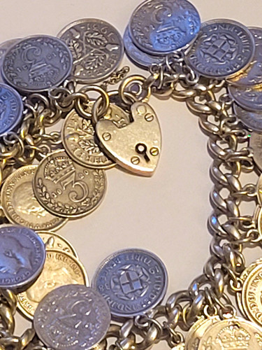 Silver curb link - chain, charm