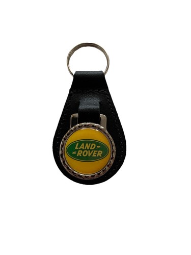 Black leather keyring fob - leather,