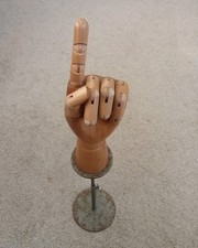 Wooden Mannequin Hand on Stand
