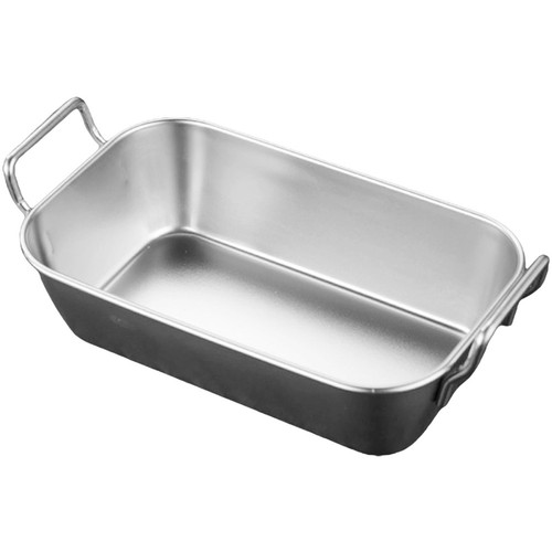 Silver metal serving tray with - silver,