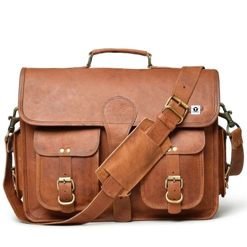 Leather laptop bag satchel - laptop,