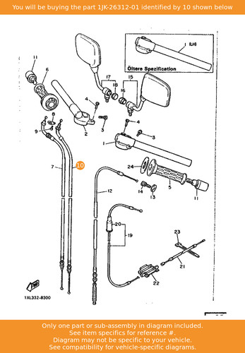 Yamaha cable throttle 2 - throttle,