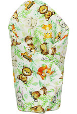 BABY SWADDLE WRAP SNUGGLE NEWBORN BLANKET PRAM QUILT SLEEPING BAG garden animals