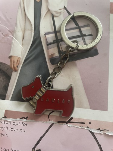 Radley dark red metal dog - dark, tag