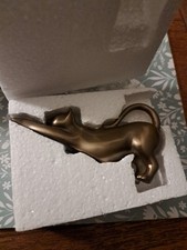 Elegant Bronze Sculpture of Cat Pet Figurine for Collectors and Home Display
