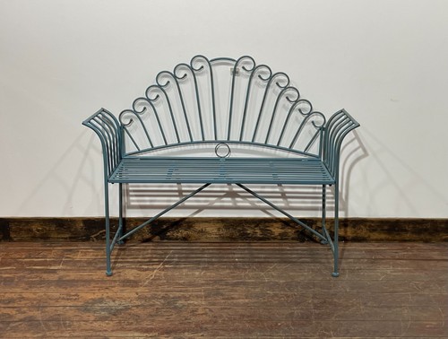 Pretty metal garden - bench, in