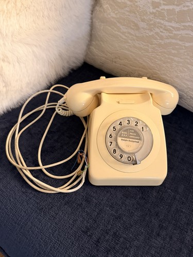 Vintage rotary dial - rotary, cream