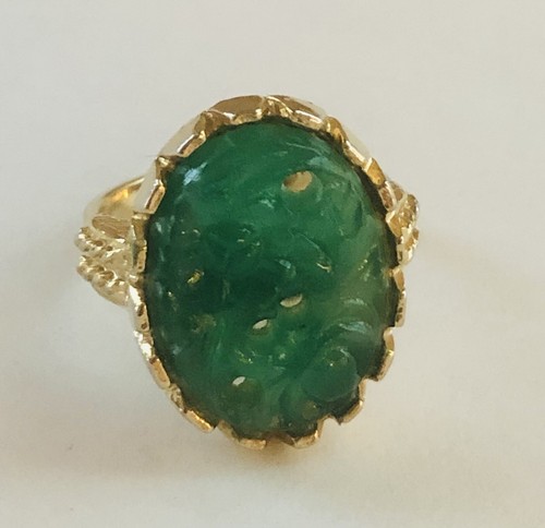 Vintage carved green peking - carved,