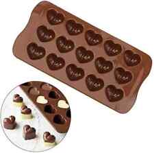 Silicone Heart Chocolate Mould - 15 Slots - Brown