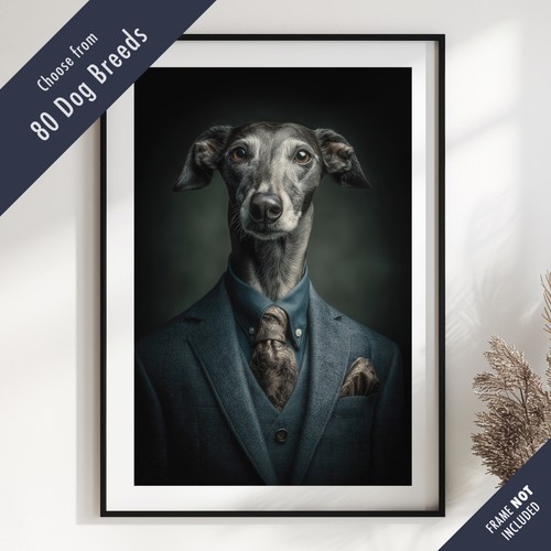 Smartly dressed dog portrait - dressed,