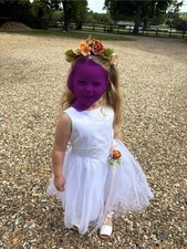 White Children’s Dress With Tulle Skirt - Size 4 Years