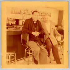 Vtg Color Snapshot Two Men