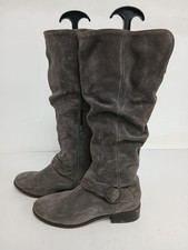 Ladies Grey Suede Knee High
