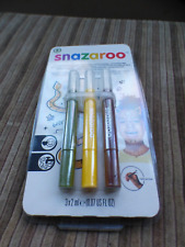New Boxed Snazaroo 3 Face Paints 3 Brush Pens 3+