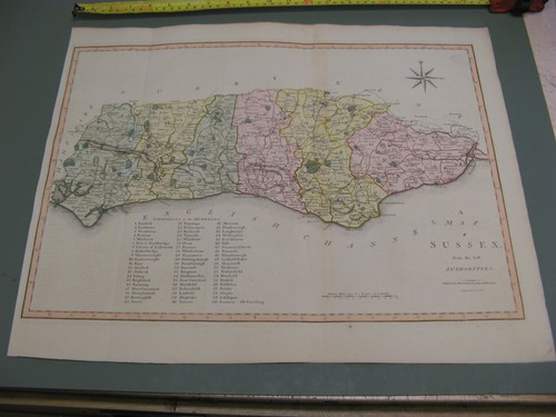 100 original large sussex - original, map