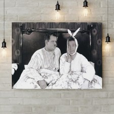 Laurel And Hardy In Bed Wall