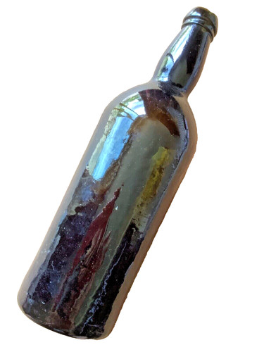 Old wine bottle large - old, olive