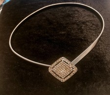 Vintage Unisex Metal Snake Belt Up To 45" Steel Marcasite Buckle Silver Tone 80s