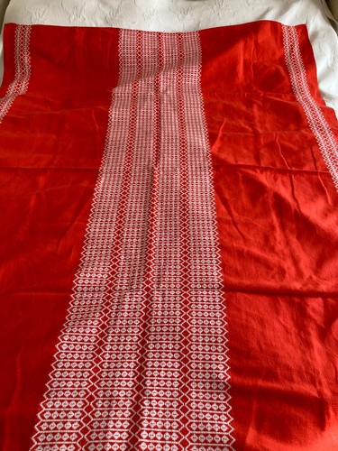 Vintage orange cotton linen - cotton,