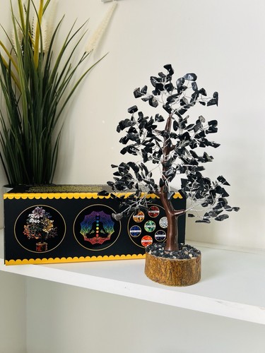 Black tourmaline crystal - , tree