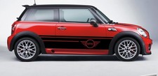 FOR MINI COOPER S MINI SIDE SKIRT STRIPES VINYL DECALS STICKERS RACING SPORT