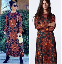 ZARA Floral Dress Tunic Midi