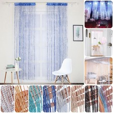 String Curtain Panels Hanging Beaded Curtain Door Fly Screen Room Divider Net UK