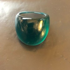 Vintage 1970s Teal Lucite Dome
