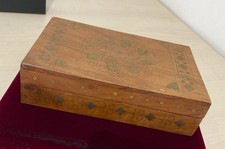 Vintage handmade wooden box – Indian rosewood with brass inlay. 20 x 12.5 x 5cm
