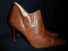 Vintage 90's 'SHELLYS' London Tan Leather Chisel Toe Ankle / Shoe Boots UK 3