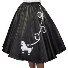 Black SATIN 50s Poodle Skirt _